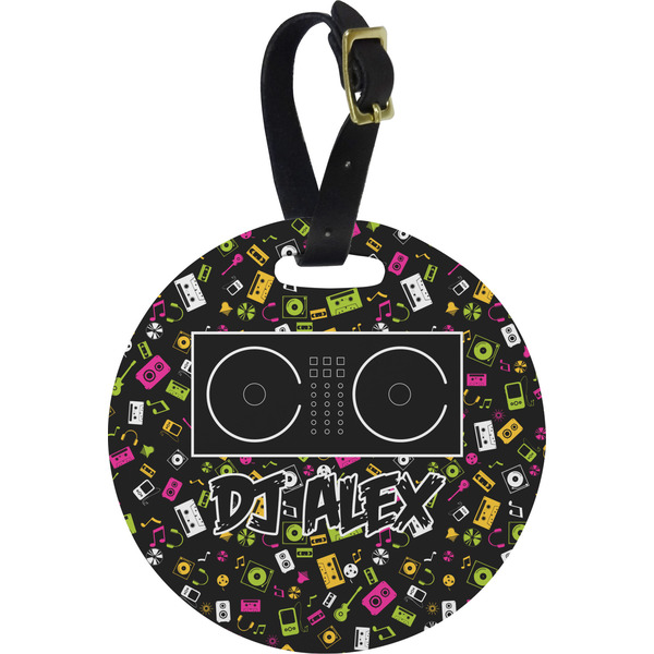 Custom Music DJ Master Plastic Luggage Tag - Round (Personalized)