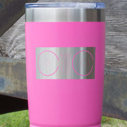 DJ Music Master 20 oz Stainless Steel Tumbler - Pink - Single Sided