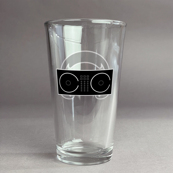 Custom DJ Music Master Pint Glass - Full Color Logo