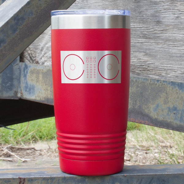 Custom DJ Music Master 20 oz Stainless Steel Tumbler - Red - Single Sided