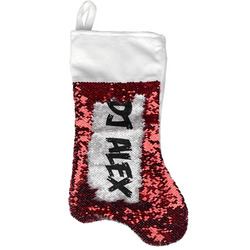 Music DJ Master Reversible Sequin Stocking - Red (Personalized)