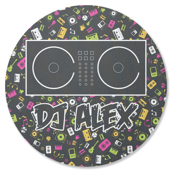 Custom Music DJ Master Round Rubber Backed Coaster w/ Name or Text