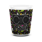 DJ Music Master Ceramic Shot Glass - 1.5 oz - White - Single (Personalized)