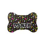 Music DJ Master Bone Shaped Dog Food Mat (Small) (Personalized)