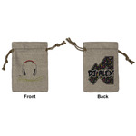 Music DJ Master Small Burlap Gift Bag - Front & Back (Personalized)