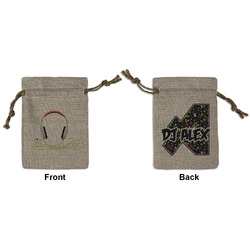 Music DJ Master Small Burlap Gift Bag - Front & Back (Personalized)