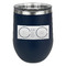 DJ Music Master Stainless Wine Tumblers - Navy - Double Sided - Front