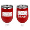 DJ Music Master Stainless Wine Tumblers - Red - Double Sided - Approval