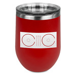 DJ Music Master Stemless Stainless Steel Wine Tumbler - Red - Double Sided (Personalized)