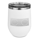 DJ Music Master Stemless Stainless Steel Wine Tumbler - White - Single Sided