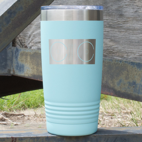 Custom DJ Music Master 20 oz Stainless Steel Tumbler - Teal - Double Sided (Personalized)