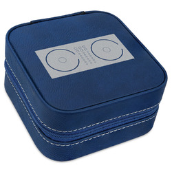 DJ Music Master Travel Jewelry Box - Navy Blue Leather