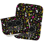 Music DJ Master Burp Cloths - Fleece - Set of 2 w/ Name or Text