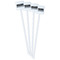 DJ Music Master White Plastic Stir Stick - Double Sided - Square - Front