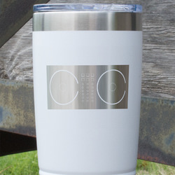 DJ Music Master 20 oz Stainless Steel Tumbler - White - Double Sided (Personalized)