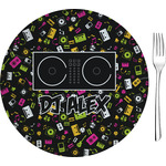 Music DJ Master 8" Glass Appetizer / Dessert Plates - Single or Set (Personalized)