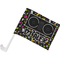 DJ Music Master Car Flag - Small w/ Name or Text