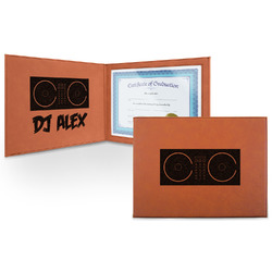 Music DJ Master Leatherette Certificate Holder - Front and Inside (Personalized)