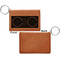 Music DJ Master Cognac Leatherette Keychain ID Holders - Front Apvl