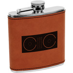 Music DJ Master Leatherette Wrapped Stainless Steel Flask