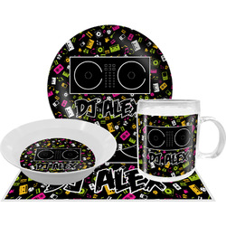 DJ Music Master Dinner Set - Single 4 Pc Setting w/ Name or Text