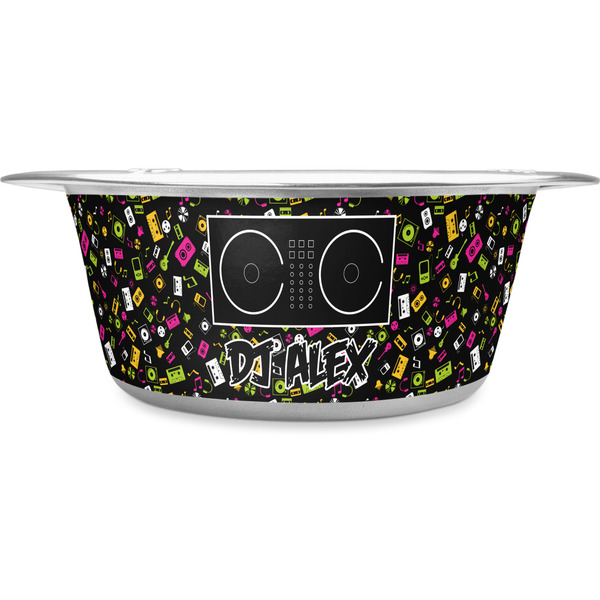 Custom Music DJ Master Stainless Steel Dog Bowl - Medium (Personalized)