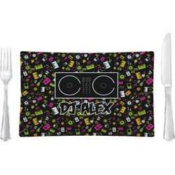 Music DJ Master Glass Rectangular Lunch / Dinner Plate w/ Name or Text