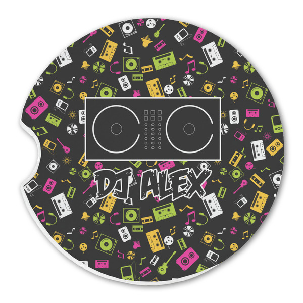 Custom Music DJ Master Sandstone Car Coaster - Single (Personalized)