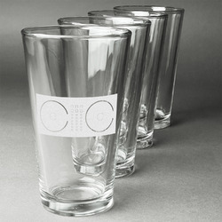 DJ Music Master Pint Glasses - Engraved (Set of 4)