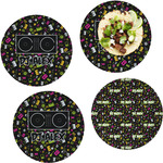 Music DJ Master Set of 4 Glass Lunch / Dinner Plate 10" (Personalized)