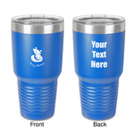 Foxy Mama 30 oz Stainless Steel Tumbler - Royal Blue - Double-Sided