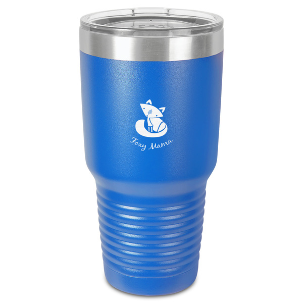 Custom Foxy Mama 30 oz Stainless Steel Tumbler - Royal Blue - Single-Sided