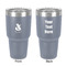 Foxy Mama 30 oz Stainless Steel Ringneck Tumbler - Grey - Double Sided - Front & Back