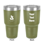 Foxy Mama 30 oz Stainless Steel Tumbler - Olive - Double-Sided