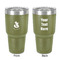 Foxy Mama 30 oz Stainless Steel Ringneck Tumbler - Olive - Double Sided - Front & Back