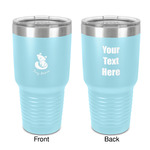 Foxy Mama 30 oz Stainless Steel Tumbler - Teal - Double-Sided