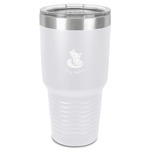 Foxy Mama 30 oz Stainless Steel Tumbler - White - Single-Sided