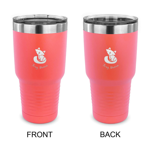 Custom Foxy Mama 30 oz Stainless Steel Tumbler - Coral - Double Sided