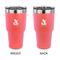 Foxy Mama 30 oz Stainless Steel Ringneck Tumblers - Coral - Double Sided - APPROVAL