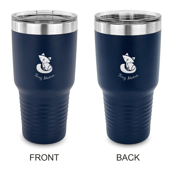 Custom Foxy Mama 30 oz Stainless Steel Tumbler - Navy - Double Sided