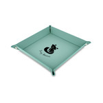 Foxy Mama Faux Leather Dice Tray - 6" x 6" - Teal