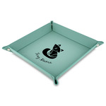 Foxy Mama Faux Leather Dice Tray - 9" x 9"  - Teal