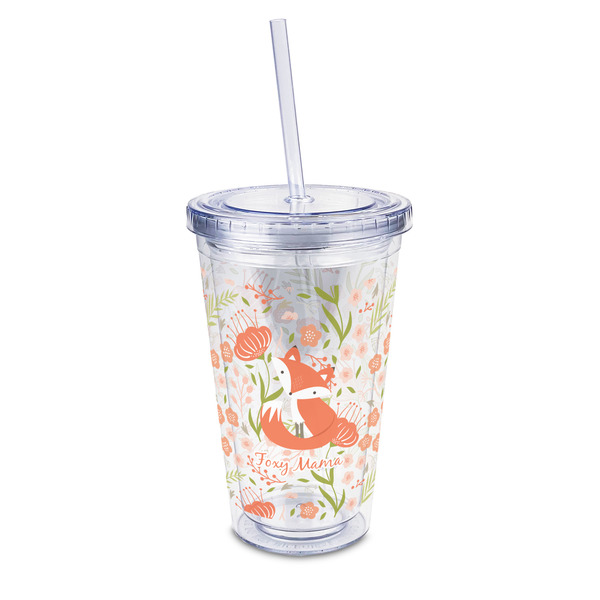 Custom Foxy Mama 16oz Double Wall Acrylic Tumbler with Lid & Straw - Full Print