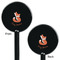 Foxy Mama Black Plastic 5.5" Stir Stick - Double Sided - Round - Front & Back