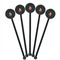 Foxy Mama Black Plastic 5.5" Stir Stick - Round - Fan View