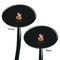 Foxy Mama Black Plastic 7" Stir Stick - Double Sided - Oval - Front & Back