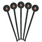 Foxy Mama Black Plastic 7" Stir Stick - Round - Fan View