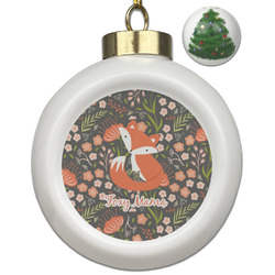 Foxy Mama Ceramic Ball Ornament - Christmas Tree