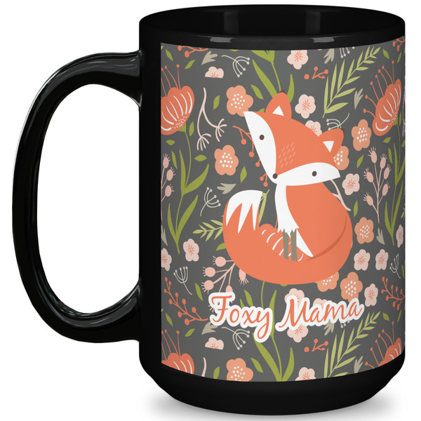 Custom Foxy Mama 15 Oz Coffee Mug - Black