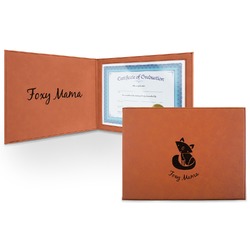 Foxy Mama Leatherette Certificate Holder - Front and Inside